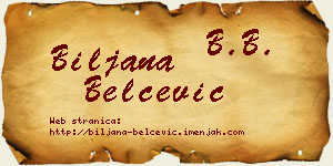 Biljana Belčević vizit kartica